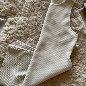 Babaton Ribbed Mini Dress in Cream